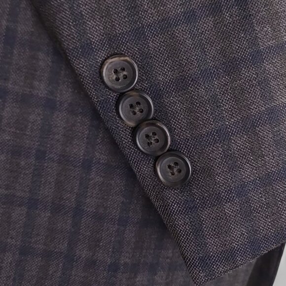 Pronto Uomo Modern Fit Men's Check 2 Button Sports Coat Blazer 40R - Picture 7 of 12